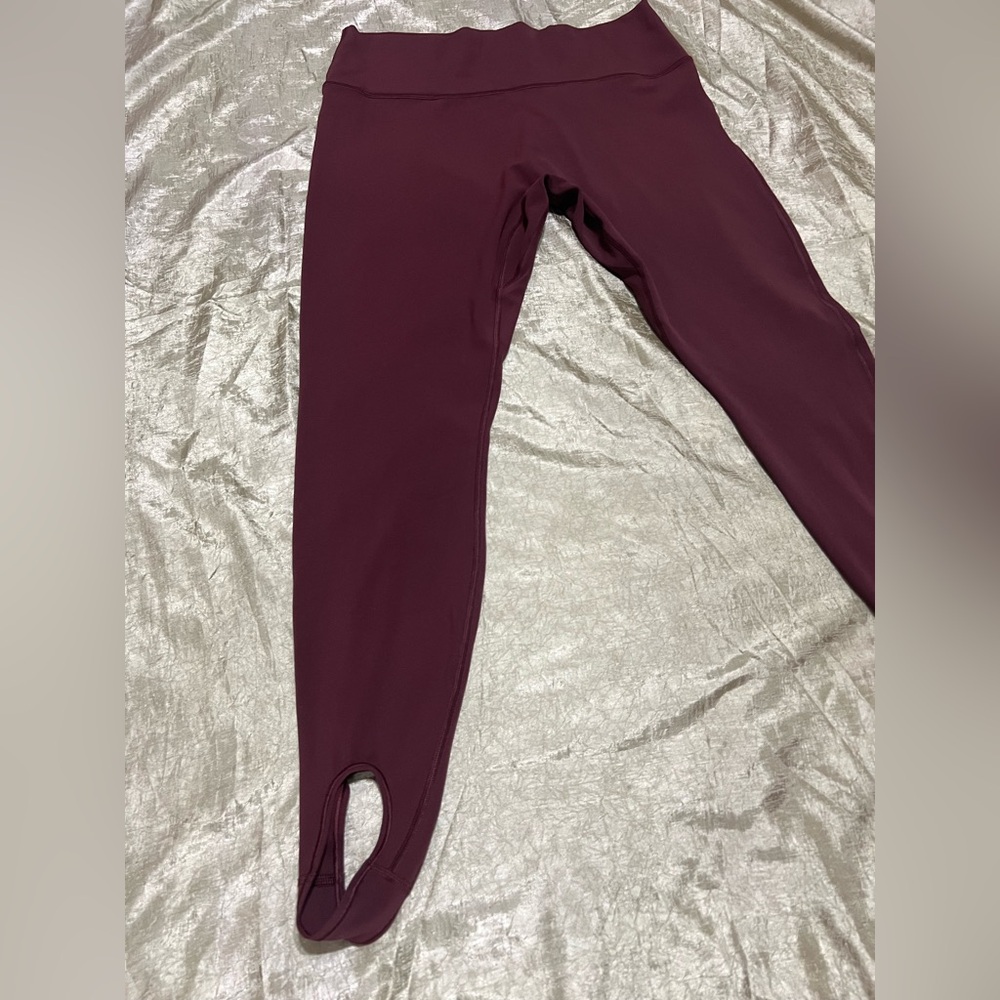 Athleta Transcend High Rise Stirrup Maroon Legging Pant Size XL - Picture 2 of 10